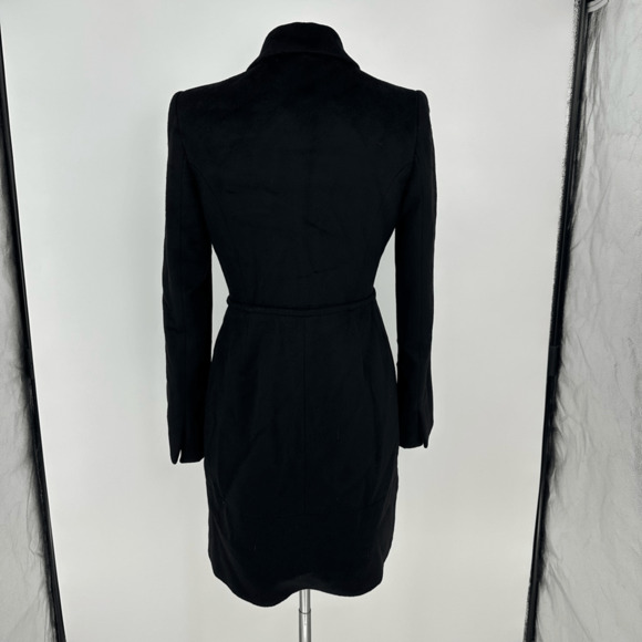 Cinzia Rocca Womens Wool Angora Dress Coat Size S Black Satin Pockets Coquette - Picture 4 of 16